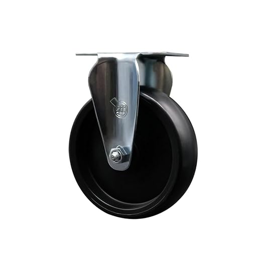 Service Caster Brand Replacement Caster for Uline Caster H-5536R - Rigid Top Plate Caster with 5 Inch Polyolefin Wheel - Light Duty Replacement Caster - Fits Carts, Dollies and Poly Box Trucks H-592