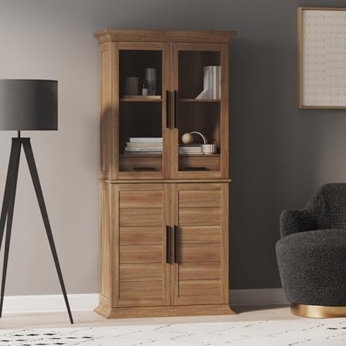 BELLEZE 72" Tall Kitchen Pantry Cabinet - Camel