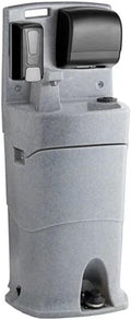 Mobile Hand Wash Station, 16 Gallon, Single Sink with Soap and Paper Towel Dispensers, Gray