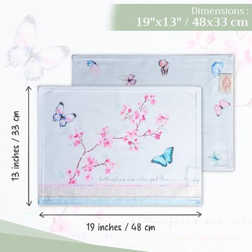 Maison d' Hermine Placemats Set of 4 Reusable 100% Cotton (13"x19")