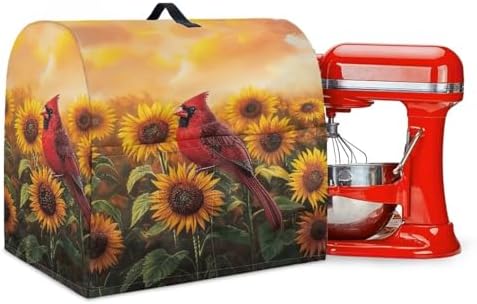 Cardinal Bird Sunflower Mixer Covers 4.5-5 Quart Stand Mixer Covers Protector Kitchen Aid Mixer Cover Accessories Decoration
