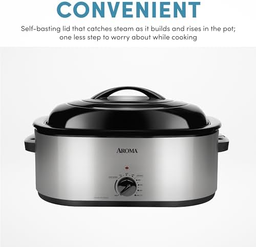 AROMA 22Qt. Roaster Oven with self basting lid stainless steel
