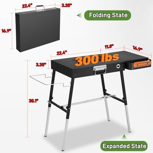 Grill Table& Griddle Cover, Blackstone Griddle Stand for 17" 22"