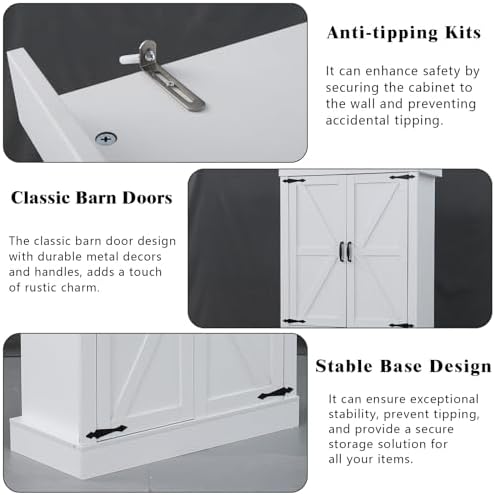 Kitchen Pantry Cabinet, 70" Tall Storage Cabinet with 2 Adjustable Shelves