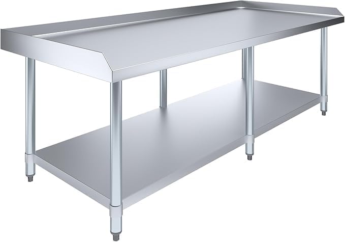 Stainless Steel Equipment Stand with Undershelf + Casters, Heavy Duty, Commercial Grade, NSF Certified (30" Width x 72" Length)