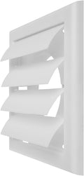 Repa Market 4 Inch Vent Cover - White Plastic Shutter Wall Vent Cover - Louvered Vent Cover for Outdoor - Hood Vent, Exhaust Vent for Bathroom, Kitchen, House HVAC Air Duct Vent Cover Outside