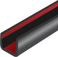 Rubber Edge Trim, Self-Adhesive U Channel Edge Protector for Plywood, Cabinet, 3/8" Wood Edge Banding, Flexible Furniture Repair, EPDM Material, Fit 3/8"(10mm), Length 20Ft, Black Color