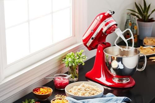 KitchenAid Artisan Series 5 Quart Tilt Head Stand Mixer with Pouring Shield KSM150PS, Cherry Tomato Bundle with Deco Essentials Exclusive CPS 1 Year Extended Protection Pack