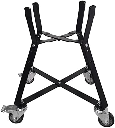 Small Big Green Egg Nest, Grill Stand for Big Green Egg Accessories, Rolling Nest with Heavy Duty Locking Caster Wheels Powder Coated Steel for BGE Smoker Kamado Joe Accessories