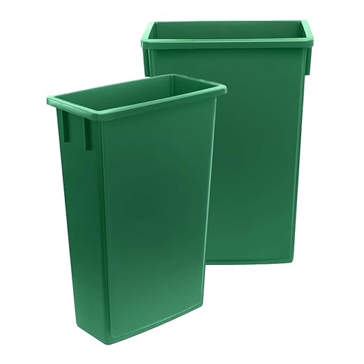 3 Pack 23 Gallon Waste Bin, Heavy-Duty Trash Can, Slim Rectangular Garbage Bin, Durable Waste Container, Recycling Bin, Plastic Wastebasket for Kitchen, Garage, Hotels, Restaurants, Office