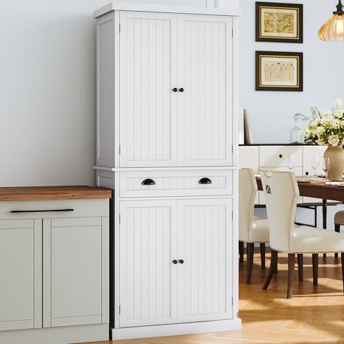 ARTPOWER 72" Tall Freestanding Pantry & Kitchen Storage Cabinet, White