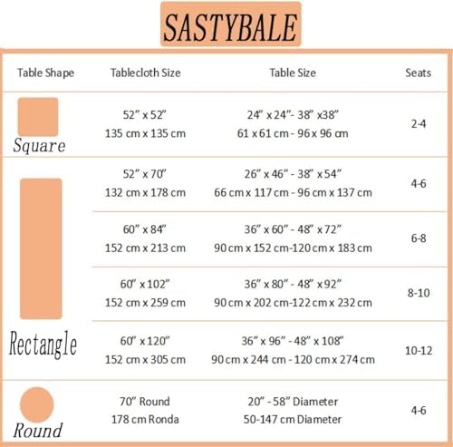 SASTYBALE Fall Tablecloth Rectangle Jacquard, 60" x 120", Red Rust