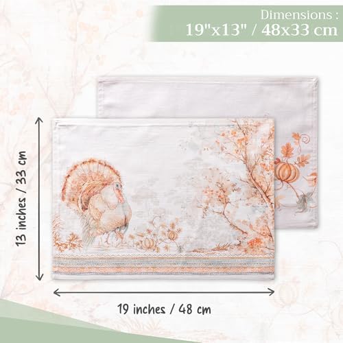 Maison d' Hermine Placemats Set of 4 Reusable 100% Cotton (13"x19")