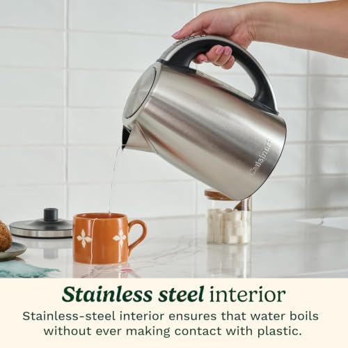 Cuisinart PerfecTemp 1.7-Liter Electric Kettle, Cordless Electric Tea Kettle, 1500W for Fast Heat-Up, 6 Preset Temperatures, 30-Minute Keep Warm, Stay Cool Nonslip Handle, Graphite Gray - Image 3