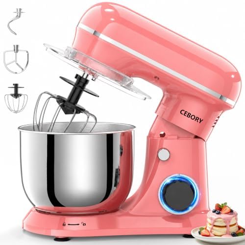 CEBORY Stand Mixer, 4QT 10+P-Speed Electric Kitchen Mixer with Bowl