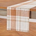 Solino Home 100% Pure Linen Table Runner Fall Harvest Plaid, 14 x 108 in