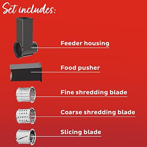 Instant Pot Slicer/ Shredder Attachment for Instant Stand Mixer Pro, Includes 2 Shredding Blades, Slicing blade, Food Pusher and Feeder Housing, Vegetable Chopper, Cheese Grater Attachment