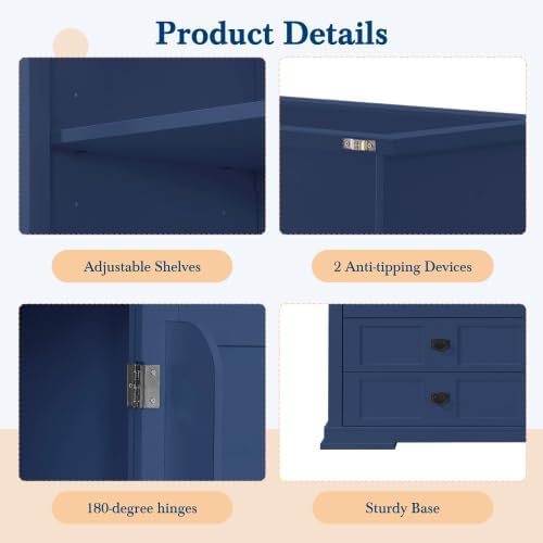 Merax 63'' Kitchen Pantry Storage Cabinet, Freestanding Buffet Cabinet