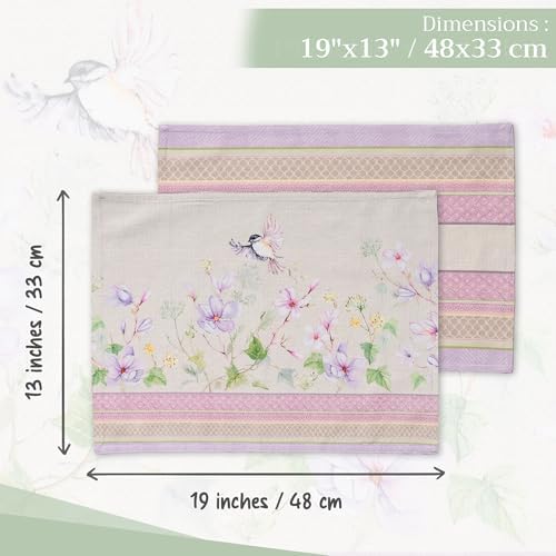 Maison d' Hermine Placemats Set of 4 Reusable 100% Cotton (13"x19")