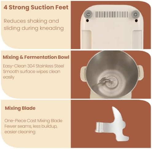 7.4Qt Electric Dough Maker Machine, Kneading & Fermentation Mixer
