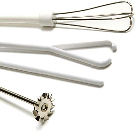 5pc Deluxe Cordless Mini Mixer - Mix Whip Stir Blend Beat Drink Frother