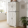 Sunny Heart 72" H Kitchen Pantry Cabinet, Farmhouse Pantry Storage Cabinet with 4 Doors, Adjustable Shelves, Drawer, Kitchen Organizers and Storage for Dining Room, Bathroom, Cream