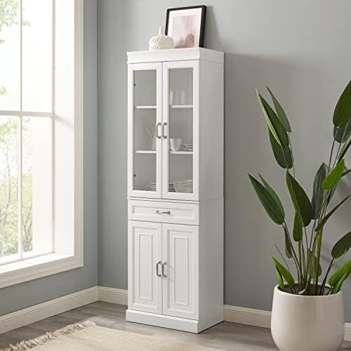 Crosley Furniture Stanton Glass Door Pantry Storage Cabinet