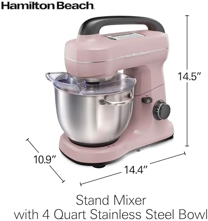 Hamilton Beach 4 Qt Electric Stand Mixer With 7 Speeds, Easy-Carry Handle