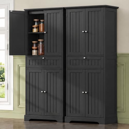 ChooChoo 72" H Bathroom Floor Cabinet with Drawer and Adjustable Shelves
