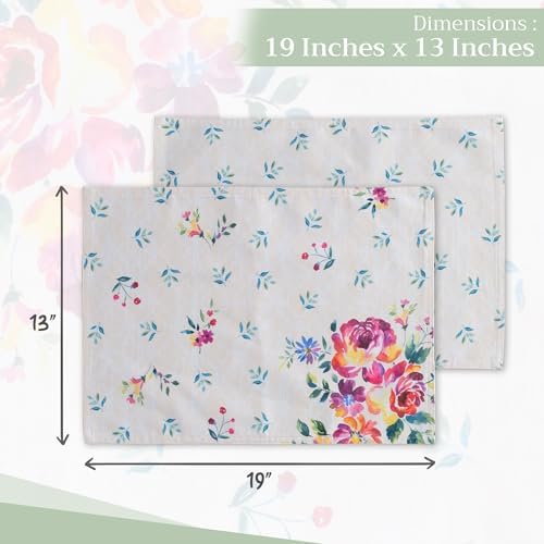 Maison d' Hermine Placemats Set of 4 Reusable 100% Cotton (13"x19")