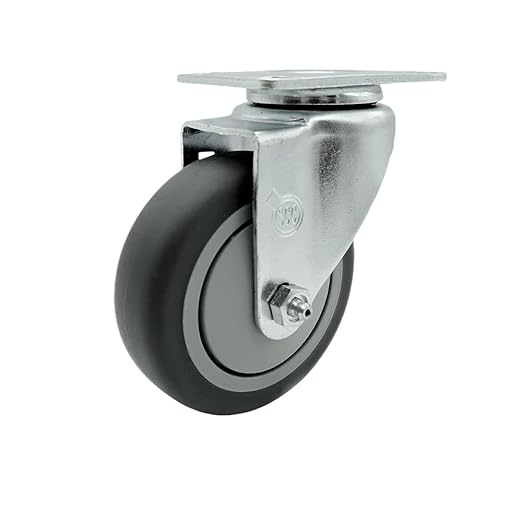 Service Caster Brand Replacement Caster for Uline Caster H-5537S - Swivel Top Plate Caster with 4 Inch Thermoplastic Rubber Wheel - Fits Carts, Dollies and Poly Box Trucks H-3318