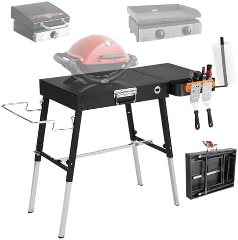Outdoor Portable Grill Table, Blackstone Griddle Stand, Folding BBQ Table