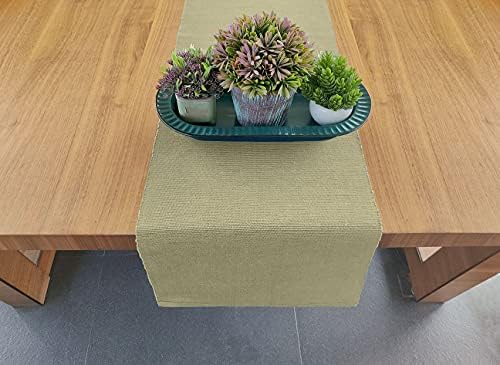 AVKA Studio 100% Cotton Ribbed Table Runner - Pack of 1-13 x 72 Inches - Beige - Dining Or Kitchen Table Runner Thick Construction for Everyday Use, Picnics, Outdoor Table, Weddings, etc