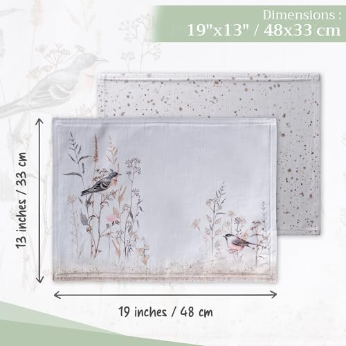 Maison d' Hermine Placemats Set of 4 Reusable 100% Cotton (13"x19")