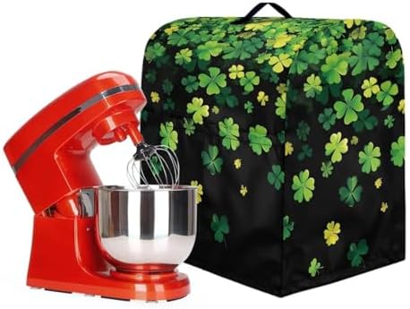 Shamrock Stand Mixer Covers Kitchen Aid Mixer Cover Dust Covers with Top Handle Front Pocket Universal Fit Tilt Head and Bowl Lift Models St. Patrick's Day Decoration