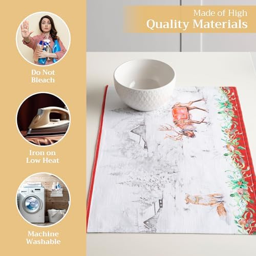 Maison d' Hermine Placemats Set of 4 Reusable 100% Cotton (13"x19")