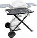 Portable Grill Cart for Weber Q Gas Grills, Folding Grill Stand for Weber Q1000, Q1200, Q2000, Gas Grill Cart for Ninja Woodfire Grill OG700 Series, black, DQ#29018BX-CAR-2C-A