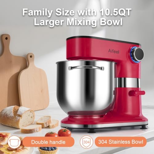 10.5QT Stand Mixer,900W Electric Tilt-Head Kitchen Mixer Red
