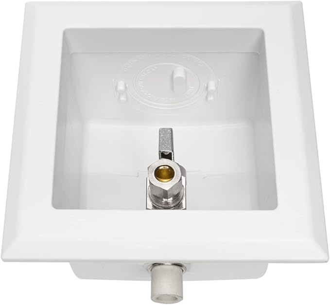 EFIELD Pre-Assembled Dishwasher Outlet Box, 1/2-Inch CPVC Inlet Connection with Installed 1/4-Turn Stop Angle Valve, Chrome Plated,(DW001)