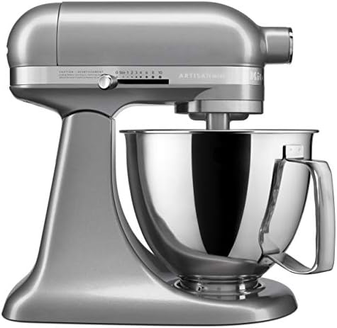 Kitchenaid Artisan Mini Plus 3.5-Qt. Tilt-Head Stand Mixer with Flex Edge Beater and 3-Piece Pasta Roller & Cutter Set Attachment, Silver