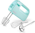 Dash SmartStore Hand Mixer - Electric Handheld Mixer For Everyday Baking - 3-Speed Power and One-Touch Beater Ejector Button - Aqua, Includes Whisk and Milkshake Attachments