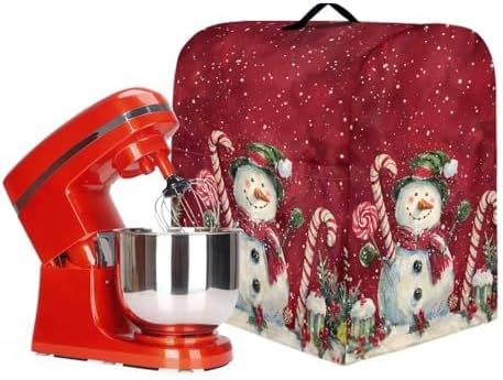 Snowman Stand Mixer Covers Christmas Decoration Kitchen Aid Mixer Cover Dust Cover with Pockets and Handle Kitchen Accessories Mixer Covers