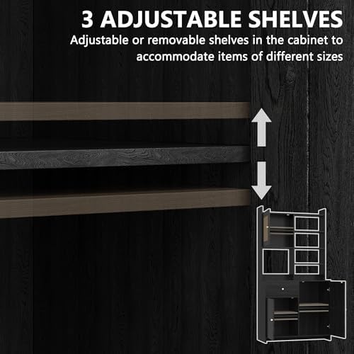 IDEALHOUSE Kitchen Pantry Cabinet with Adjustable Shelf