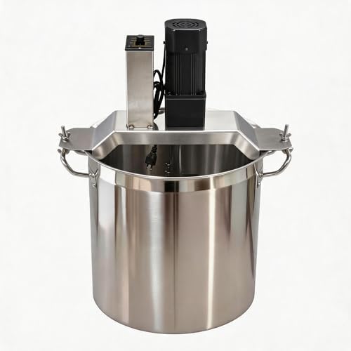 40L/10.5 Gal Automatic Food Mixer 110V 180W Stainless Steel Electric Mixer For Cooking Agitator Chocolate Paste Heat Mixing Machine Food Mixer Pot Seasoning Bottom Soup Sauce Stirrer