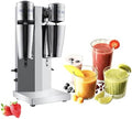 INTBUYING Dual Head Milkshake Machine Stainless Steel Milk Shake Machine 2 Speed with Mixing Cup, Smoothie Mixer Blender Cocktail Maker Commercial Milkshake Mixer