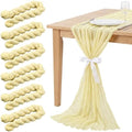 6 Pcs Butter Yellow Cheesecloth Table Runner 118" Cloth Runner