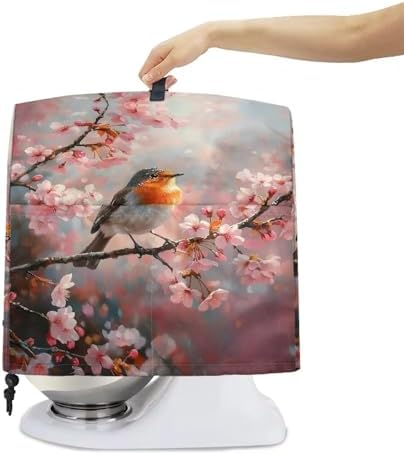 Robin Bird Mixer Covers Kitchen Decor FLower Kitchen Aid Mixer Cover Kitchen Appliance Dust Cover Protection Washable Dustproof Cover for 4.5-5 Quart Mixer Cover
