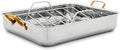 GreenPan Reserve 16” x 13” Tri-Ply Stainless Steel Roasting Pan with Rack