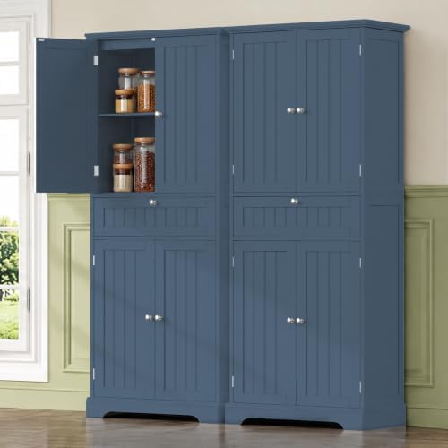 ChooChoo 72" H Bathroom Floor Cabinet with Drawer and Adjustable Shelves