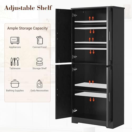 Garvee Kitchen Pantry Cabinet, 70 Inch Tall Storage Cabinet
